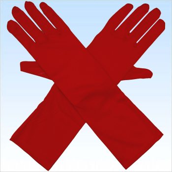 Lange rote Handschuhe