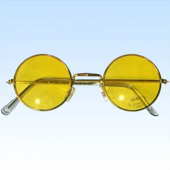Flower Power Hippie Brille Gelb