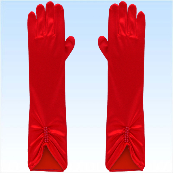 Ellenbogen Handschuhe Satin ROT