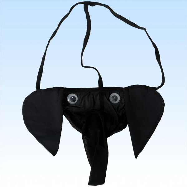 Tanga Elefant Schwarz Scherzartikel JGA Slip