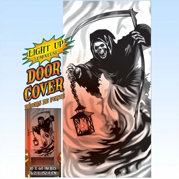 Leuchtendes Türposter Sensenmann