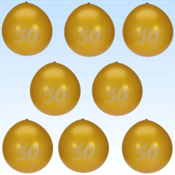 Luftballons 50 Jahre, gold
