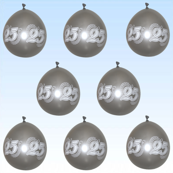 Luftballons 25 Jahre silber