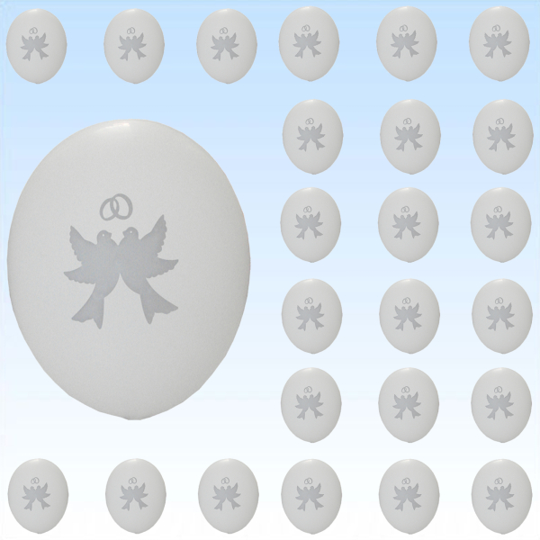 Hochzeits Luftballons Tauben + Ringe