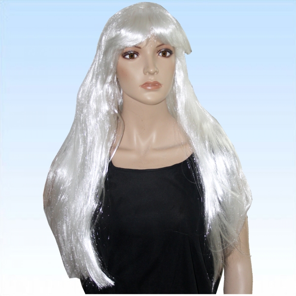 Perücke Engel lang weiß glänzend