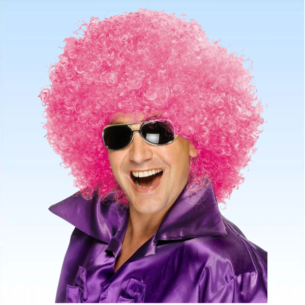 Mega Afro Perücke PINK