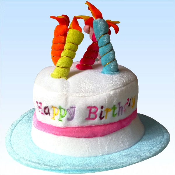 Plüsch Geburtstagshut mit 8 Kerzen