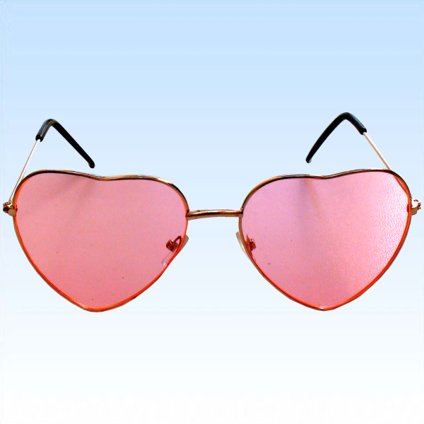Brille in Herzform, rosa Gläser
