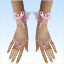 Netzhandschuhe mit Schleife pink
