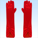 Ellenbogen Handschuhe Satin ROT