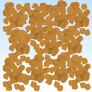 Stoff Rosenblätter Gold/Beige