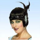 Charleston Kopfschmuck mit Federn Schwarz
