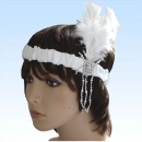 Charleston Kopfschmuck mit Federn weiß