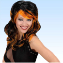 Perücke Bicolour schwarz