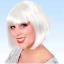 Glatte Langhaarperücke Weiß
